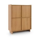Commode Yarker – chêne caramel – 4 portes – 98 x 124 x 39 cm
