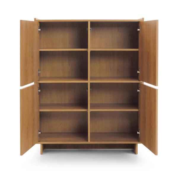 Commode Yarker – chêne caramel – 4 portes – 98 x 124 x 39 cm – Image 4