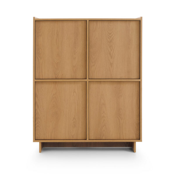 Commode Yarker – chêne caramel – 4 portes – 98 x 124 x 39 cm – Image 7