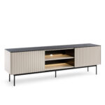 Meuble TV Olden – cachemire – plateau en verre – 180 x 52 x 39 cm