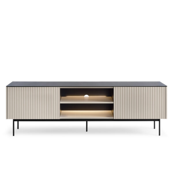 Meuble TV Olden – cachemire – plateau en verre – 180 x 52 x 39 cm – Image 7