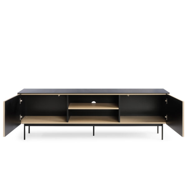 Meuble TV Olden – chêne Vicenza – plateau en verre – 180 x 52 x 39 cm – Image 4
