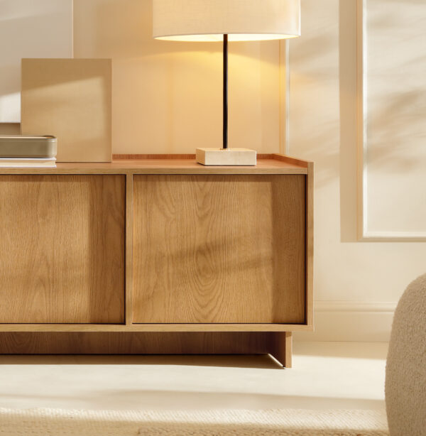 Meuble TV Yarker – chêne caramel – 3 portes – 147 x 55 x 39 cm – Image 7