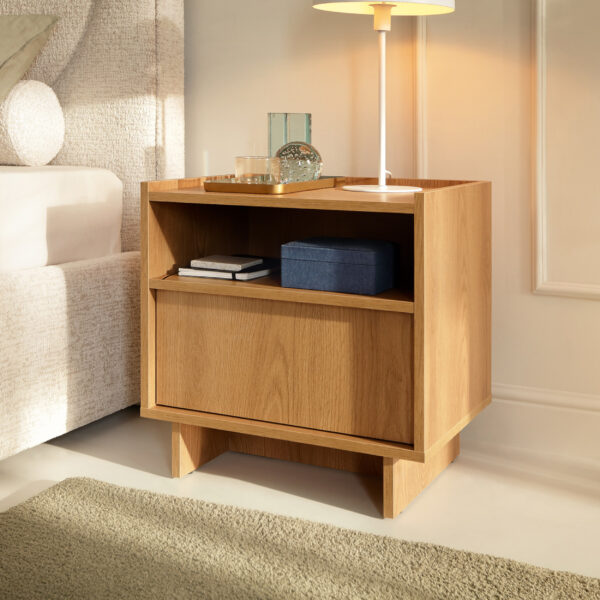 Table de chevet Yarker – chêne caramel – 1 tiroir – 50 x 51 x 39 cm – Image 2