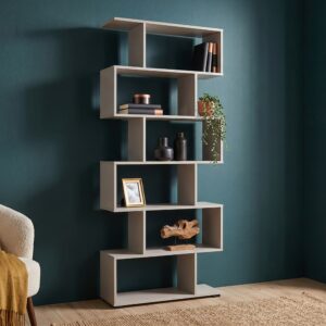 Bibliothèque debout SKEI - Cachemire - Largeur 80 cm, Hauteur 190 cm, Profondeur 25 cm