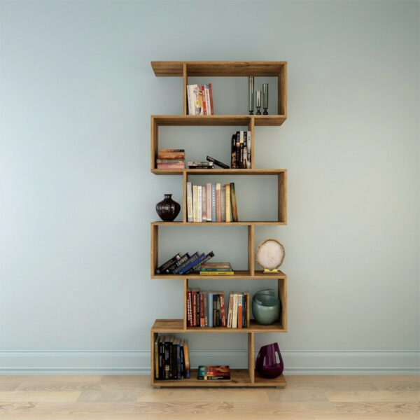 Étagère debout SKEI - Chêne Wotan - Largeur 80 cm, Hauteur 190 cm, Profondeur 25 cm – Image 3