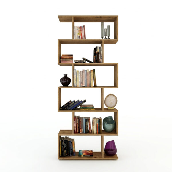 Étagère debout SKEI - Chêne Wotan - Largeur 80 cm, Hauteur 190 cm, Profondeur 25 cm – Image 4