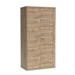 Armoire à deux portes BALESTRAND - Chêne - Tringle à vêtements - Compartiment supplémentaire - 102 x 201 x 58 cm