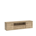 Meuble TV BALESTRAND - Chêne - Tiroir - 196 x 51 x 41 cm