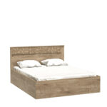 Lit Double BALESTRAND - Tête de lit - Conteneur à linge de lit - 167 x 102 x 207 cm