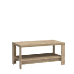 Table Basse BALESTRAND - Chêne - Étagère Intégrée - 120 x 57 x 65 cm