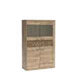 Vitrine BALESTRAND - Chêne - Tiroir - 102 x 160 x 41 cm