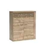 Commode BALESTRAND - Chêne - Tiroirs - Front décoratif - 102 x 119 x 41 cm
