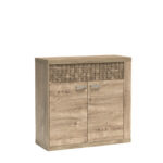 Commode BALESTRAND - Chêne - Tiroirs - Façade Décorative - 102 x 99 x 41 cm