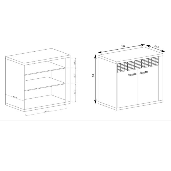 Commode BALESTRAND - Chêne - Tiroirs - Façade Décorative - 102 x 99 x 41 cm – Image 2