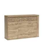 Commode BALESTRAND - Chêne - Tiroirs - Façade Décorative - 147 x 99 x 41 cm