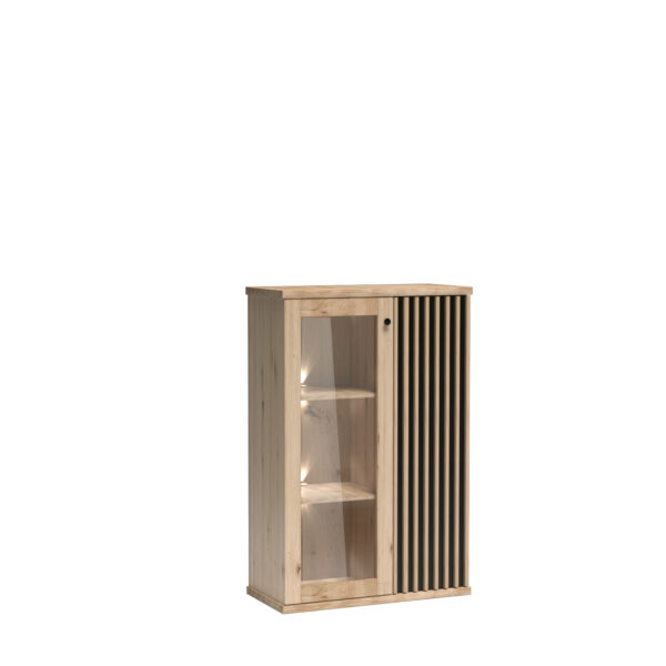 Vitrine Stojąca NAKUSP - Chêne - Lames - 87 x 132 x 41 cm – Image 4