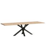 Table à manger extensible NAKUSP - Chêne - Pieds en métal noir - 98 x 7 x 81 cm