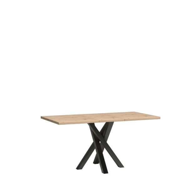 Table à Manger Extensible NAKUSP - Chêne - Pieds en Métal Noir - 88 x 11 x 62 cm – Image 2